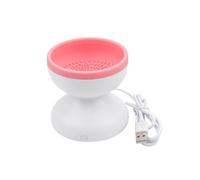 Nettoyeur de pinceaux de maquillage électronique,Machine de pinceaux de maquillage Beauté portable,Tourneur automatique USB,Nettoyeur de pinceaux cosmétiques,Machine de nettoyage de (Rose)