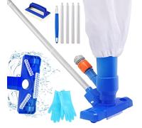 Nettoyeur de Piscine, Aspirateur Piscine avec Épuisette de Surface Piscine, Tête D'aspiration pour L'étang avec Sac à Feuilles pour Le Nettoyage par Aspiration du Fond de la Piscine Nettoyeur pour Spa
