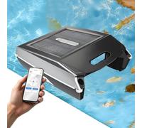 Nettoyeur de piscine solaire robotique avec application, évitement automatique des chemins et des obstacles, panier écumoire de 8 L, aspirateur de piscine efficace pour piscines creusées et hors sol