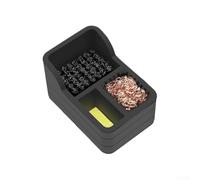 Nettoyeur de pointes de soudure compact en silicone avec brosse métallique intégrée, brosse en cuivre et éponge pour travaux de réparation électronique portable (noir)