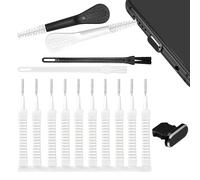 Nettoyeur de prise de téléphone - Brosse à trou de charge 15 fois - Kit de nettoyage électronique - Dépoussiérant portable - Durable - Pour haut-parleurs jacks - Kit d'entretien essentiel pour