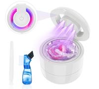 Nettoyeur de retenue à ultrasons, 45 kHz pour prothèses dentaires, protège-dents de nuit pour alignement, appareils dentaires, bijoux, 2 modes avec réservoir de grande capacité de 180 ml (blanc)