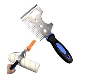 Nettoyeur de rouleau de peinture - En acier, poignée antidérapante, multifonction ergonomique - Peigne nettoyant grattoir pour rouleau | pour réparation de sacs à dos, construction, travaux, voyages,