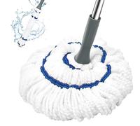 Nettoyeur de Sol Auto-essorant avec Manche de 132,5 cm de Long, Balai Humide Robuste pour Bois Dur, carrelage, Vinyle, sols stratifiés (Blanc)