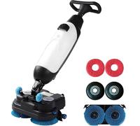 Nettoyeur De Sols électrique Et Autolaveuse, Têtes De Brosse Doubles Rotatives à 360°, Balai à Franges Sans Fil Autoporté, Batterie Lithium Rechargeable Sans Fil, 1200 M²/H Pour écoles, Bureaux White