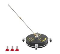 Nettoyeur de surface haute pression avec débit d'eau de 3,7 GMP, filtre encastrable, 4500 psi, avec 4 roues, 2 buses rotatives à double tête pour chemins de jardin, surfaces pavées, balcons