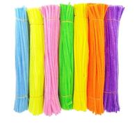 Nettoyeur de tuyaux à tiges Chenille, 100/200/300/400/500 pièces, bandes bâtons en peluche for enfants, jouet artisanal éducatif, fournitures bricolage faites la main Pour DIY(Mix Color 1,200 pcs)