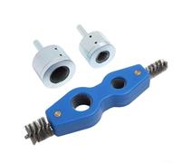 Nettoyeur de tuyaux pour perceuse avec têtes de brosse de 15 mm et 22 mm, outil de nettoyage en cuivre à double extrémité avec poignée hexagonale pour plomberie et entretien de la batterie (15 mm)