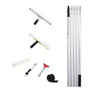 Nettoyeur de Vitre avec Long Manche Extensible 5m - Raclette de Fenêtre Professionnelle 35cm et Microfibre 36.5cm