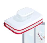 Nettoyeur de vitres - Brosse magnétique pour vitres | Brosse d'épurateur de verre rectangulaire double face, à panneaux antidérapants avec poignée large, dispositif de lavage