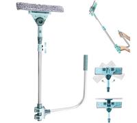 Nettoyeur de vitres extérieur en Forme de U télescopique sûr Double Face nettoyant pour vitres Deux en Un pour Les miroirs Plancher Haut raclette Portes.