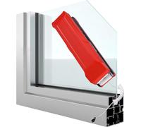 Nettoyeur de vitres magnétique avec force magnétique réglable pour épaisseur de verre 15-26 mm / rouge