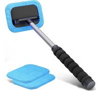 Nettoyeur De Vitres Pour Voiture, Nettoyeur Intérieur De Vitres De Voiture Fonction Télescopique 26-42 Cm Extensible, Nettoyeur De Pare-Brise Incl. 2 Chiffons Microfibres