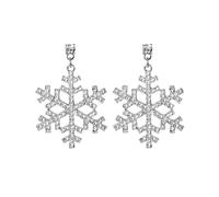 Nettoyeur Décor Organisateur Trousse Cadeaux Kits Teens Small Snowflake Dangle Earrings Fabrication Stockage Pince Bijoux (Silver, One Size)