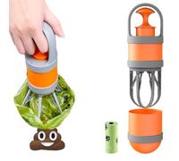 Nettoyeur d'excréments pour animaux de compagnie, collecteur d'excréments de chien avec distributeur de sac poubelle, cuillère à selle sans contact portable pour petits, moyens et grands chiens