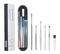 Nettoyeur D'oreille, 6 Pcs Cuillère à Oreille en Acier Inoxydable, Kit de Nettoyeur D'oreilles, Curette Oreille Kit, Ear Wax Cleaner Kit