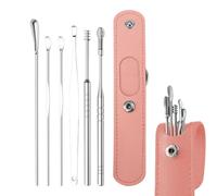 Nettoyeur D'oreille, 6PCS Cuillère À Oreille En Acier Inoxydable, Kit De Nettoyage D'oreille, Dissolvant Pour Cérumen, Nettoyeur Curette D'oreille Avec Boîte De Rangement Pour Adulte Et Enfant