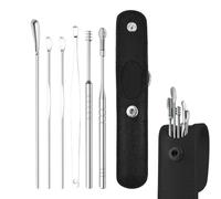 Nettoyeur D'oreille, 6PCS Cuillère À Oreille En Acier Inoxydable, Kit De Nettoyage D'oreille, Dissolvant Pour Cérumen, Nettoyeur Curette D'oreille Avec Boîte De Rangement Pour Adulte Et Enfant