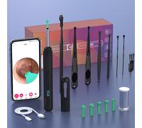 Nettoyeur D'oreille Avec Ensemble De Caméras Hd,Kanoscope,Endoscope De Charge Usb C,Outil De Suppression D'avertissement,Earpick,Ensemble De Livres D'oreille,Nk3 Pro - Type Set2-Black