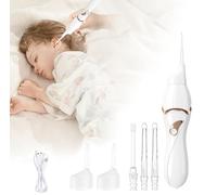 Nettoyeur D'Oreille éLectrique, Puissant Aspirateur D'oreille électrique Plus sûr et Indolore Avec Lumière Et 5 têtes de Rechange Trois Mois avec Une Seule Charge Pour Bebe, Adulte