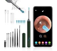 Nettoyeur d'oreille Morelax 1080P WiFi, Otoscope étanche IP67 avec caméra 360°, Endoscope auriculaire avec 6 LED pour iPhone, Android, iPad, adultes, enfants et animaux domestiques (Turquoise)