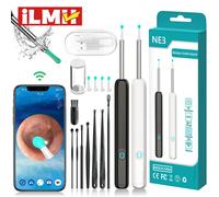 Nettoyeur d'oreille visuel intelligent, bâtons d'oreille HD, Otoscope, chargement USB C, Endoscope, outil d'élimination de la cire, MIni caméra, ensemble de soins de santé Y38 8Pcs Set Black