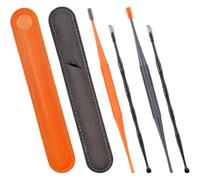 Nettoyeur D'oreilles en Silicone, Lot de 2 Sets de Sets, Acier Inoxydable | Poignée Ergonomique, Retrait du Cérumen, Plastique et Tissu Inclus, Format Pratique pour Usage Quotidien
