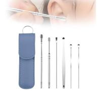Nettoyeur d'oreilles, kit de nettoyage d'oreilles, kit de nettoyage d'oreilles, kit d'outils de nettoyage d'oreilles en spirale portable (Bleu)