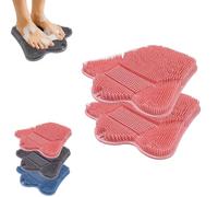 Nettoyeur et masseur de pieds - Brosse de douche avec ventouses antidérapantes, surface exfoliante double texture nettoie/lisse les pieds sans se pencher - Améliore la circulation et apaise les pieds