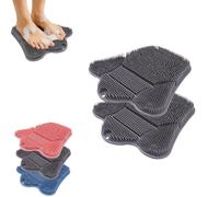 Nettoyeur et masseur de pieds - Brosse de douche avec ventouses antidérapantes, surface exfoliante double texture nettoie/lisse les pieds sans se pencher - Améliore la circulation et apaise les pieds