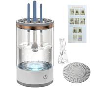 Nettoyeur et séchoir pour pinceaux de maquillage - Rechargeable par USB - Transparent, facile à utiliser à un seul bouton