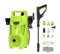 Nettoyeur haute pression 1100 W avec tuyau de 5,5 m et raccord rapide, 55 bar, 1600 psi, débit 300 l/h, tuyau de sortie de 7 m pour terrasse, voiture, jardin