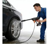 Nettoyeur haute pression 21V sans fil avec 2 batteries seau et coffret outils complet pour lavage facile et efficace