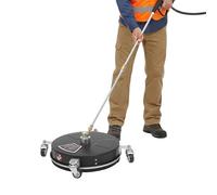 Nettoyeur haute pression 38 cm, nettoyeur haute pression avec 4 roues, protection anti-éclaboussures, tige télescopique de 73 cm, en acier inoxydable, pour le nettoyage des allées, trottoirs et