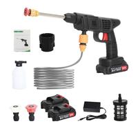 Nettoyeur Haute Pression, 50 Bar, 300W Nettoyeur Haute Pression sans Fil, Pistolet Haut Press on Portable avec 3-en-1 Multi-Usage Buse, 2 Batteries, pour Voiture, Terrasse, Fenêtre, Pelouse, Pet
