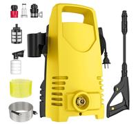 Nettoyeur Haute Pression 50 Bar, Buse Rotative Réglable, Température d’Eau Jusqu’à 60 °C, Débit 5L/Min, avec Tuyau de 10 m, Nettoyeurs Haute-Pression Idéal pour Voitures, Terrasses, Allées