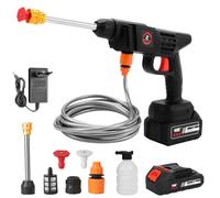 Nettoyeur Haute Pression à Batterie, 21V 35Bars Nettoyeur Haute Pression sans Fil avec avec Batterie et Chargeur Rapide, Nettoyeur Haute Pression pour Voiture Jardin (10000mah)