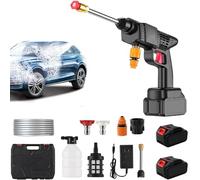 Nettoyeur Haute Pression à Batterie, Nettoyeur Haute Pression sans Fil avec 2 x 16680VF Batteries et Boîte de Rangement, Distance de Pulvérisation d’Eau de 0 à 8 Mètres, pour Voitures Jardin