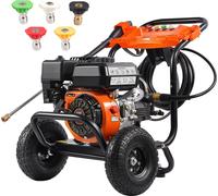 VEVOR Nettoyeur Haute Pression à Essence, 3500 PSI, laveuse Haute Pression à gaz, 10 L/Min, avec Pompe en Aluminium, Pistolet pulvérisateur, rallonge et 5 Buses pour Voitures, Maisons, allées, patios