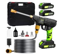 Nettoyeur Haute Pression, Aoresac Nettoyeur Haute Pression sans Fil Max 800 PSI, 24 V 2 x 2000 mAh Puissance 650 W Pivotante pour Le Nettoyage et Arrosage