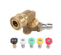 Nettoyeur haute pression articulé pivotant avec 5 buses 4500 PSI 1/4" à dégagement rapide Rotation à 90 degrés en laiton et acier inoxydable