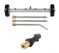 Nettoyeur haute pression avec baguette d'extension, balai d'eau de lavage de voiture 4000 PSI avec 4 buses pour un nettoyage efficace des allées, terrasses, patios (avec connecteur)