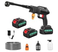 Nettoyeur haute pression avec batterie, 21 V 62 bar, mobile, nettoyeur haute pression avec 2 batteries, buse multifonction 6 en 1, tuyau et chaudière filtrante de 5 m, nettoyeur haute pression