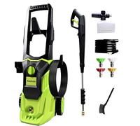 Nettoyeur haute pression avec canon à mousse, machine de nettoyage haute pression avec 4 buses pour voiture, patio, allée, clôtures, terrasses