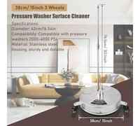 Nettoyeur Haute Pression de 15 Pouces en Acier Inoxydable Robuste à Double Jet Rotatif Nettoyeur Haute Pression de avec Roues et Connexion Rapide pour allée en béton, Patio,