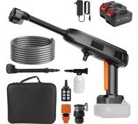Nettoyeur haute pression, design sans fil, capacité de nettoyage polyvalente, 2 batteries 1 prise EU