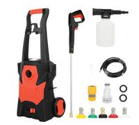 Nettoyeur Haute Pression Électrique, Nettoyeur Haute Pression 75 Bars, 1400 W avec Moteur Haute Puissance, Poignée Isolante, Pressure Washer pour Nettoyage des Véhicules et des Routes (Rouge)