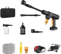 Nettoyeur haute pression, fonctionnement sans fil, capacité de nettoyage puissante, batterie noire