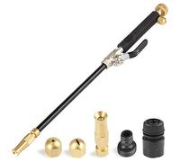 Nettoyeur haute pression GES Jet, buse de tuyau haute pression, lance de laveuse à pression, extrémité de tuyau d'arrosage extensible, pulvérisateur de nettoyage de vitres (Réglable + noir)
