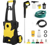 Nettoyeur Haute Pression,Nettoyeur Haute Pression sur Batterie,Nettoyeur Hydro Jet,110Bar,6L/Min,Tuyau de 3M,Hydrojet 6-10M,Flexible Haute Pression,Rotabuse (Jaune)